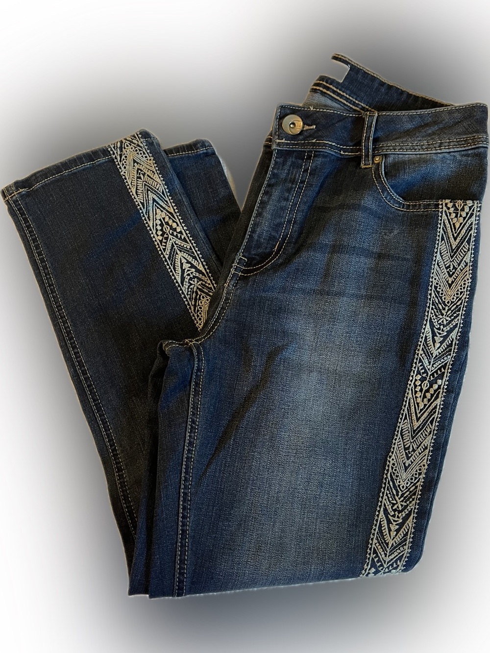 Cato’s Denim Embroidered Side-Trim Jeans